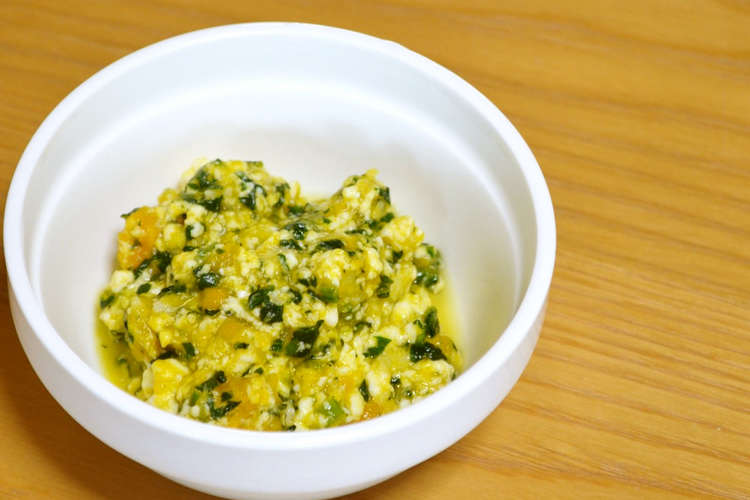 離乳食 中期 南瓜とほうれん草の白和え レシピ 作り方 By つちかな クックパッド 簡単おいしいみんなのレシピが359万品
