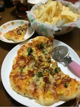 我が家のミックスピザ♡の画像