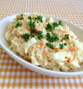 茹で鶏と卵サラダ柚子胡椒風味の画像