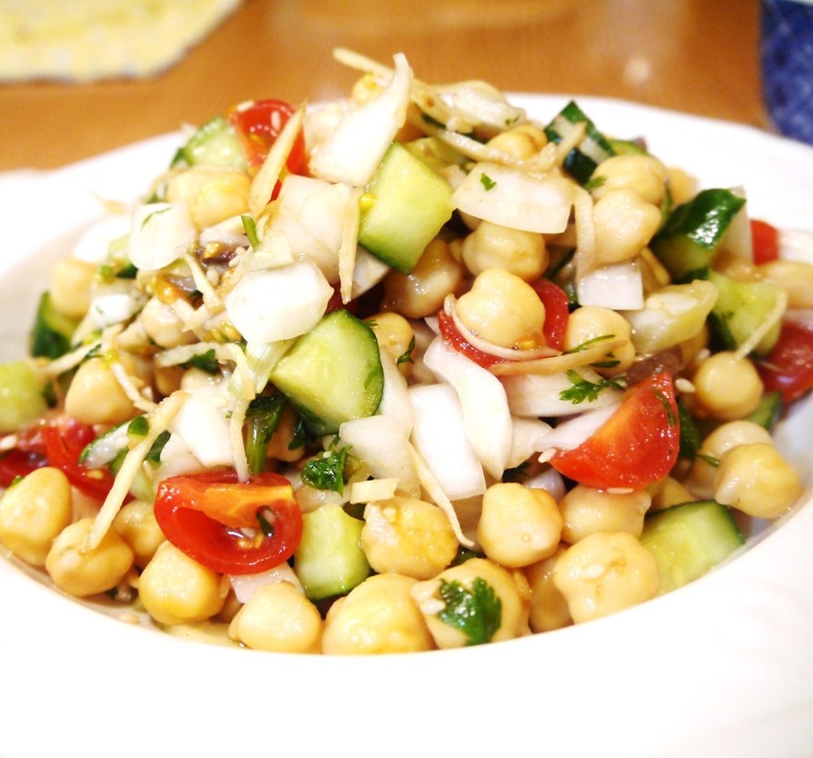 インドのひよこ豆のサラダのレシピ