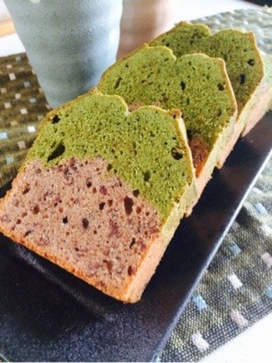 敬老の日に〜抹茶と小豆の和パウンドケーキの写真