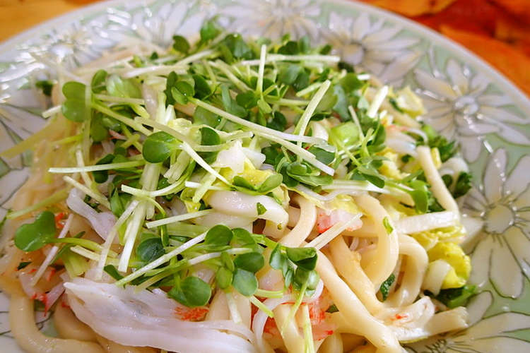 貝割れ大根とカニかまの和風焼きうどん レシピ 作り方 By Mariko クックパッド 簡単おいしいみんなのレシピが352万品