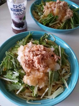 ツナと大根おろしの手抜き冷製パスタ♪