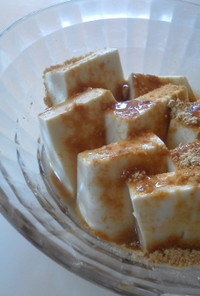 お豆腐で作る信玄餅･出陣餅風デザート
