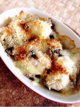 鶏ささみと舞茸のトースター焼き