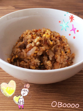 残り物でカレーチャーハン**