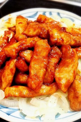 豚カツ肉で♪簡単ポークチャップ^^♡