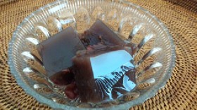 ゆで小豆缶と粉寒天で簡単♪水ようかん