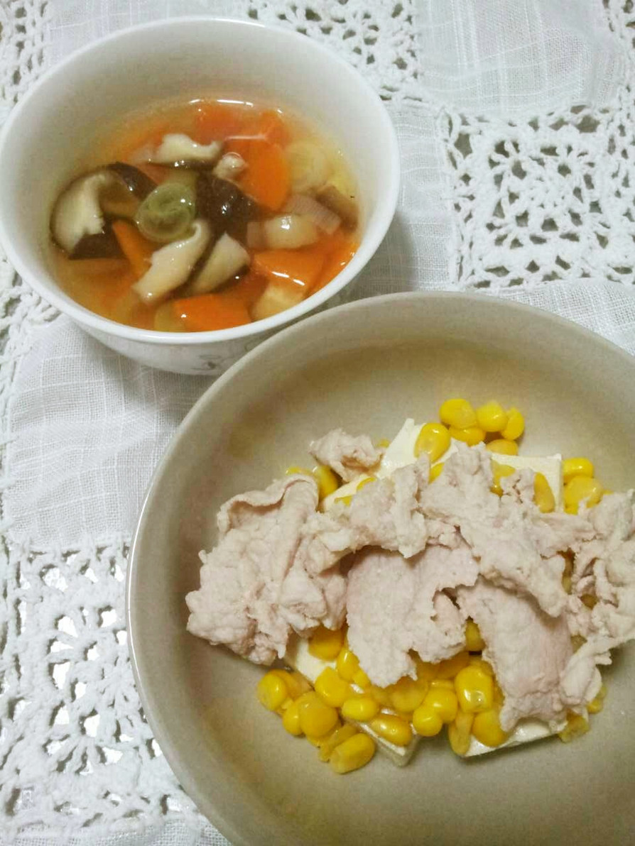 スープもできちゃう！冷しゃぶ豆腐サラダ☆の画像
