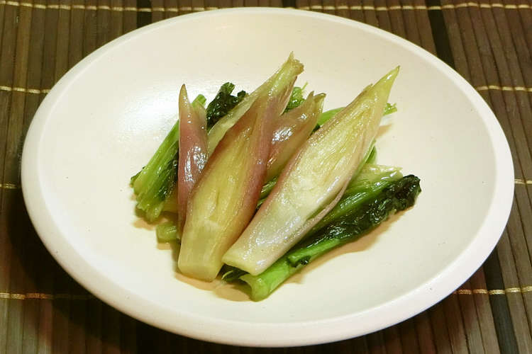 かぶの茎と葉とみょうがの副菜 レシピ 作り方 By 綾音 クックパッド