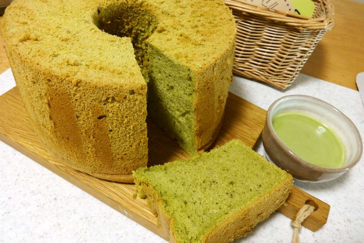 抹茶シフォンケーキ レシピ 作り方 By たんぽぽママ クックパッド