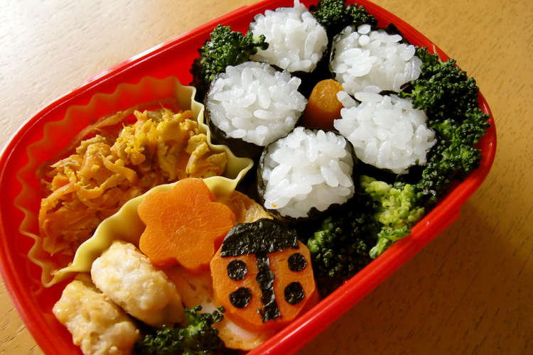 ２歳お弁当 てんとう虫とお花 レシピ 作り方 By Nikone クックパッド 簡単おいしいみんなのレシピが356万品