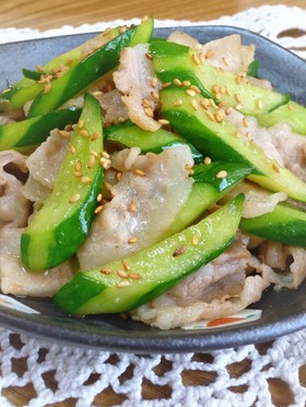 ✜豚肉ときゅうりの中華炒め✜