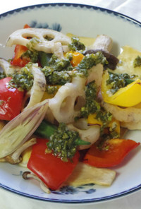  野菜と豆腐のグリルとバジルソース