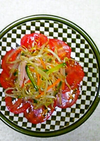中華風ごま油のタレで野菜サラダ