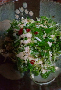豆腐水菜サラダ*ピリゴマポン生姜