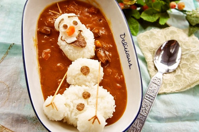 アナと雪の女王のオラフdeデコカレー♪の写真