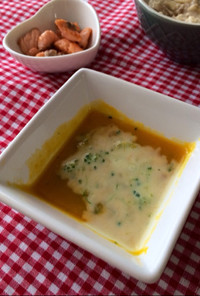 離乳食中期☆南瓜ブロッコリーの豆乳スープ