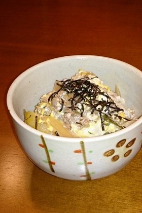 ひき肉と水菜で!ガッツリ丼