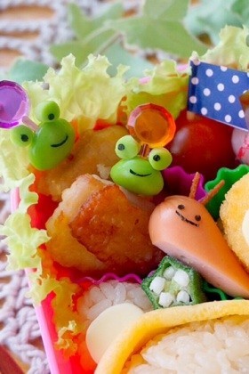 キャラ弁✳︎枝豆カエルさん♡
