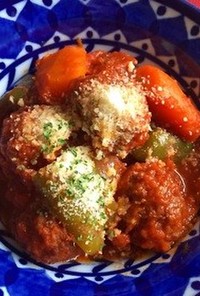 ハンバーグのタネ→ポルペッティのトマト煮