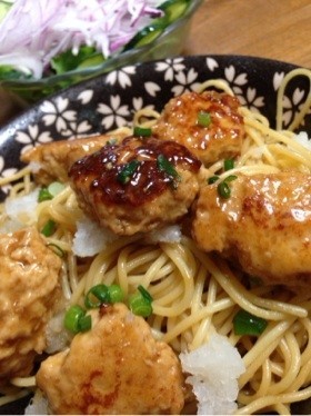 ふんわり鶏つくねの和風パスタ
