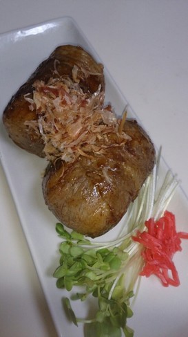 変わり肉巻きおにぎり☆お好みソース味