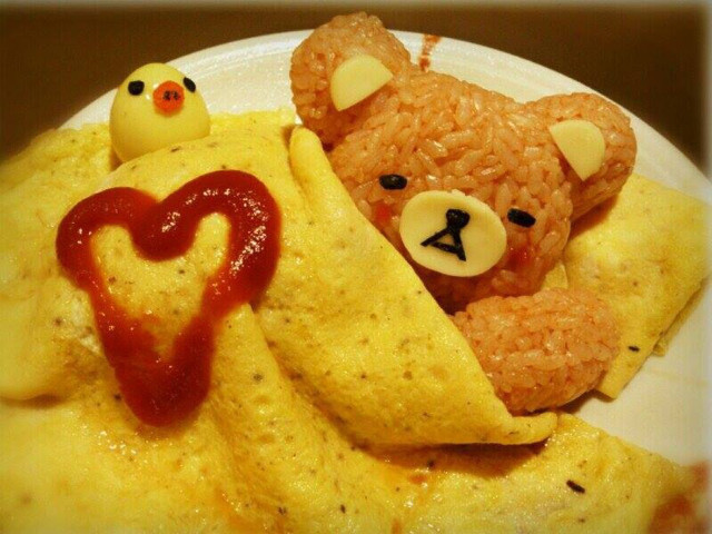 リラックマとオムライス Rlakkuma omelet ミニチュア料理 stop moton