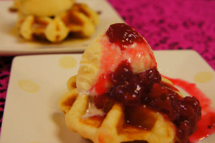 なんちゃって カフェ風デザート ワッフル レシピ 作り方 By ｓｈｏｊｉ クックパッド