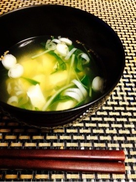 【10分】黄金比で♪水菜と豆腐のお吸物の画像
