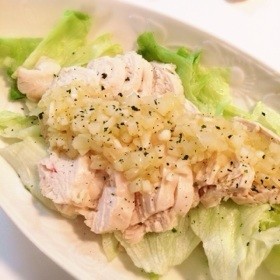 レモン塩ドレッシング(鶏むね肉の蒸し鶏)