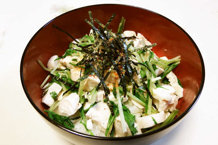 夏 ヘルシー 水菜とささみのさっぱり丼 レシピ 作り方 By ぬうさん クックパッド 簡単おいしいみんなのレシピが352万品