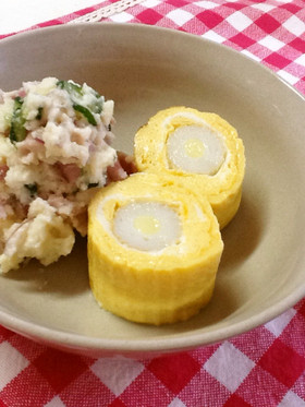 *チーズちくわのロール卵焼き*