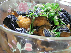 ナスのはさみ揚げ◆めんつゆ仕立て