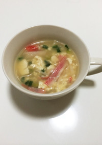 簡単♬豆腐とカニカマのスープ