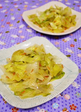 レタスの芯で★干しエビ炒め