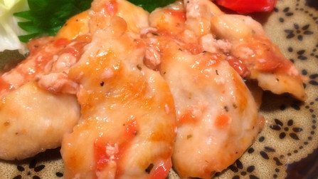 鶏胸肉の梅肉照り焼き