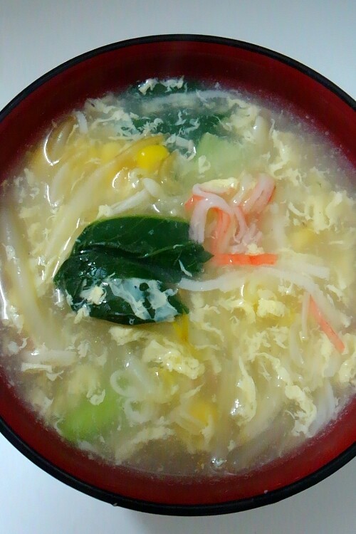 ふわとろ卵と小松菜の中華スープの画像