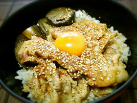 茄子の煮浸し♪リメイク豚丼