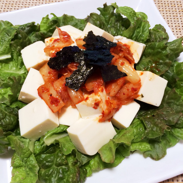 5分で簡単！韓国風キムチ豆腐サラダ☆の画像