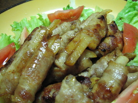 ぶたしゃぶ肉のポテト巻き