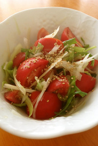 トマトと長葱の韓国ナムルサラダ