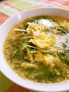 水菜たっぷり胡麻スープ