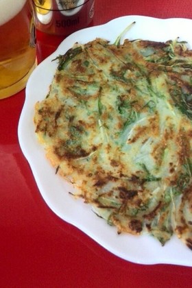 簡単♪節約♪チヂミ(水菜&新玉ねぎ)