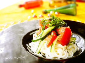 *さっぱり塩麹そうめん*