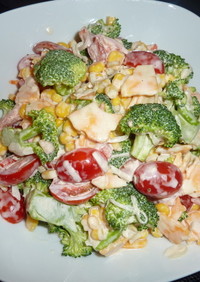 ブロッコリーとトマト野菜のマヨ酢サラダ