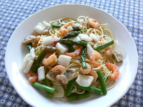 海の幸の塩パスタ