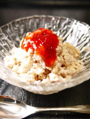 材料2つ!いちごジャムで。苺豆腐アイスの写真
