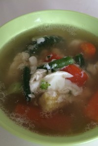 冷凍温野菜ミックスで朝食スープ