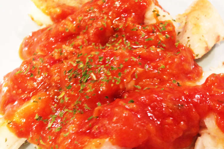 白身魚のムニエル♪トマトソースをかけて☆